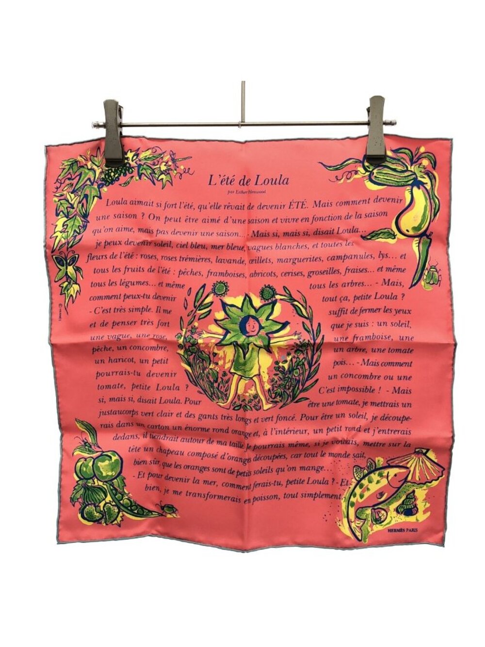 Hermes Carre 45 L'ete de Loula Lula's Summer Scarf Pink